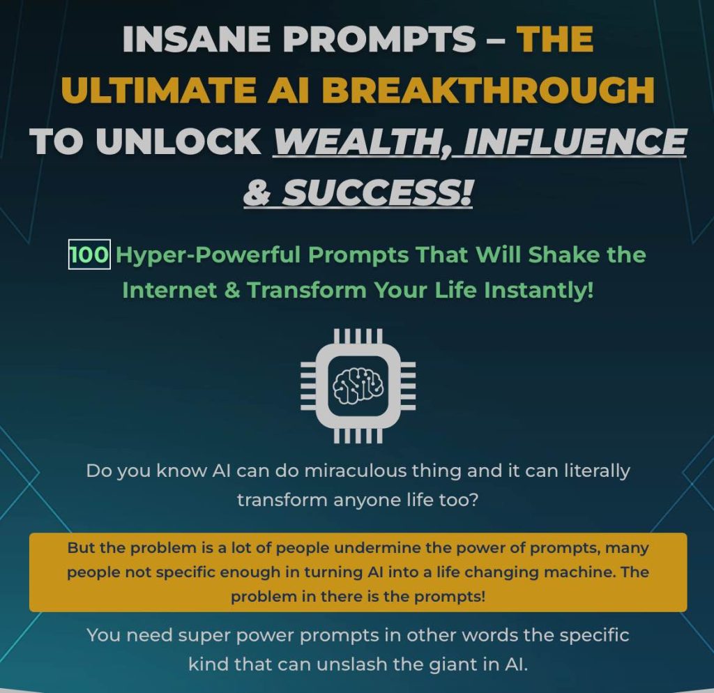 Insane Prompts PLR Review + OTO (2025) Upsell